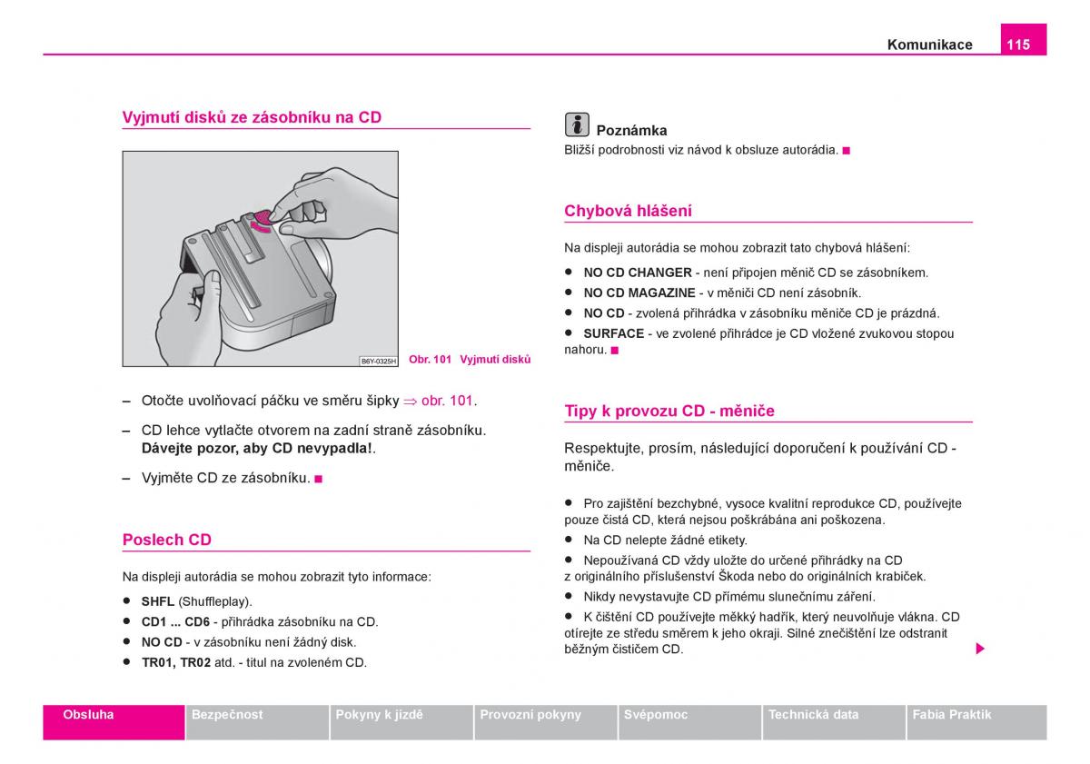 Skoda Fabia I 1 navod k obsludze / page 116