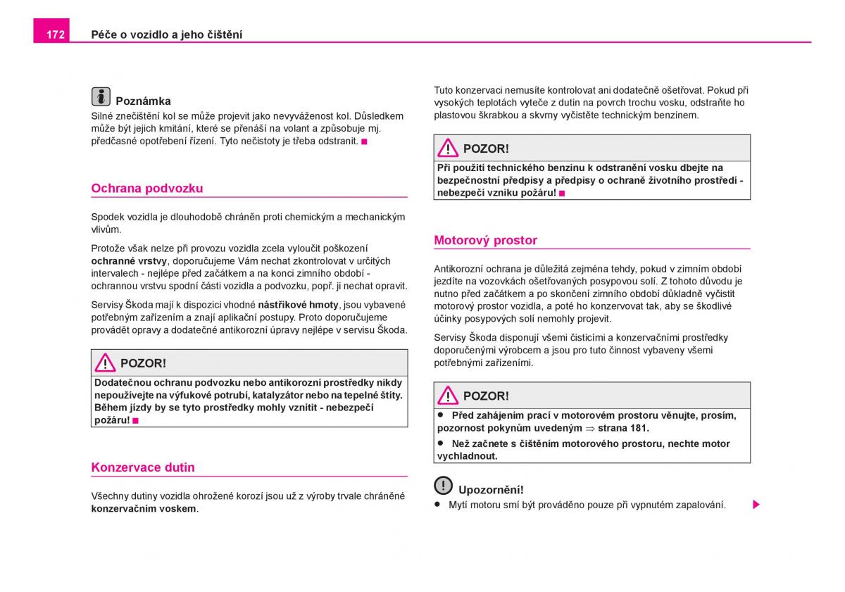 Skoda Fabia I 1 navod k obsludze / page 173