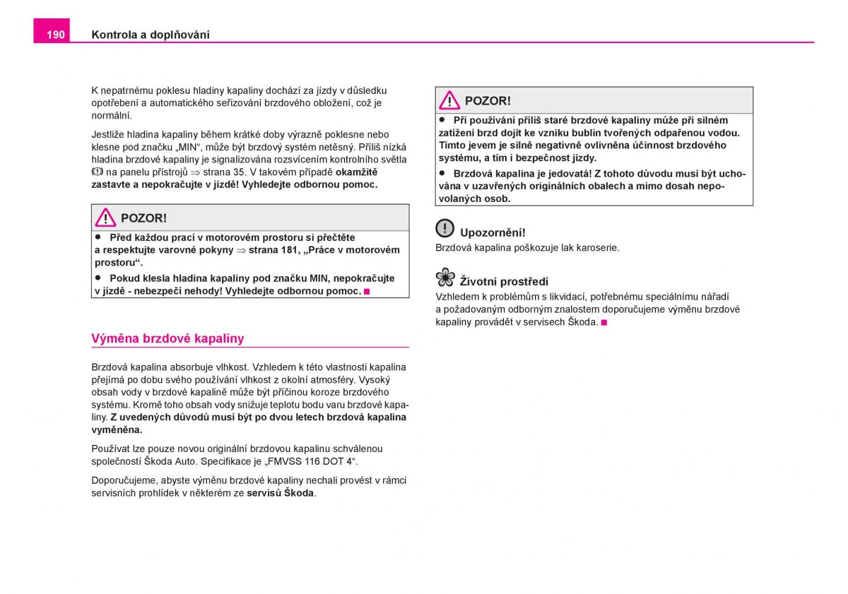 Skoda Fabia I 1 navod k obsludze / page 191