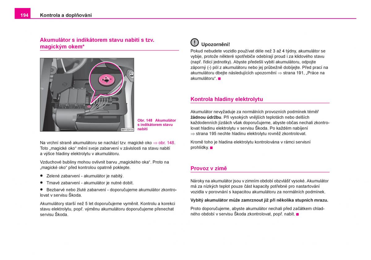 Skoda Fabia I 1 navod k obsludze / page 195