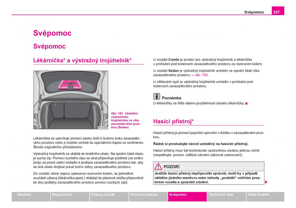 Skoda Fabia I 1 navod k obsludze / page 208