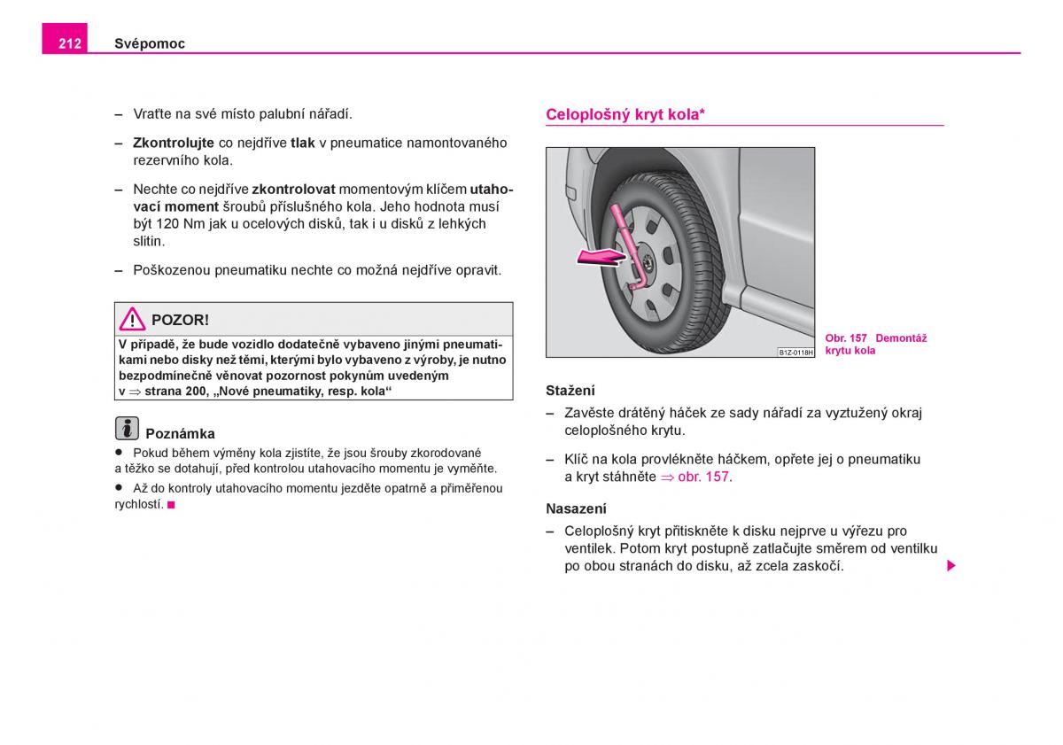 Skoda Fabia I 1 navod k obsludze / page 213