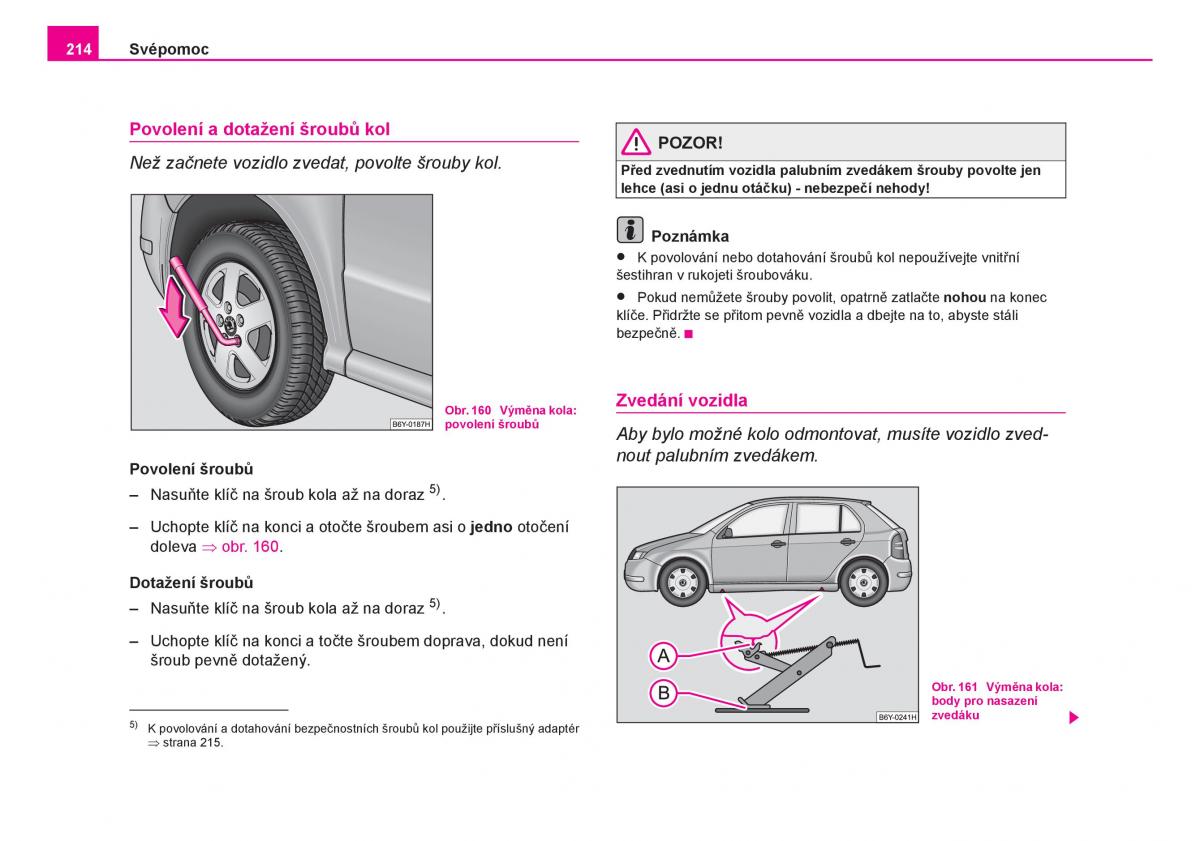 Skoda Fabia I 1 navod k obsludze / page 215