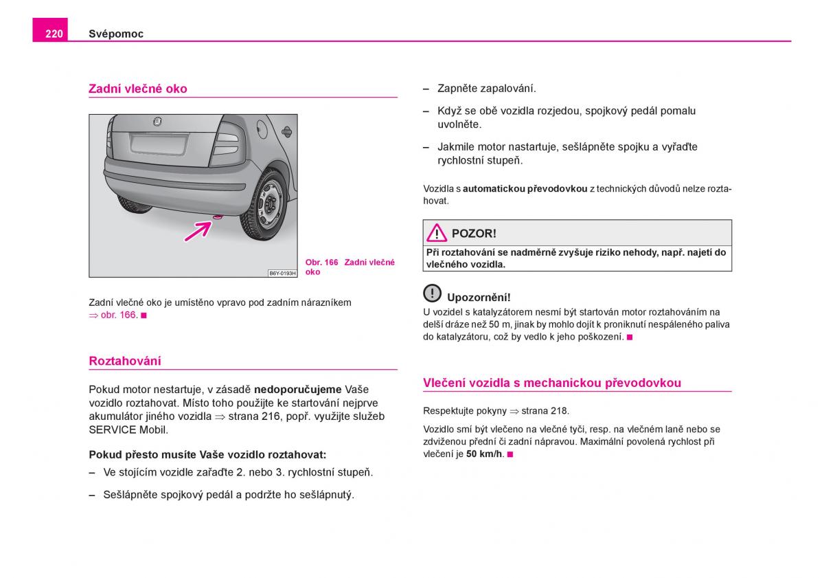 Skoda Fabia I 1 navod k obsludze / page 221