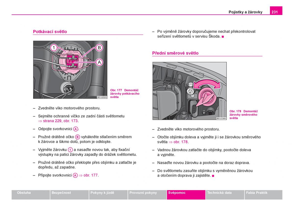 Skoda Fabia I 1 navod k obsludze / page 232