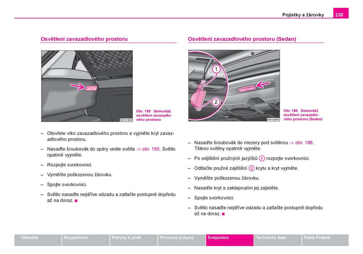 Skoda Fabia I 1 navod k obsludze / page 236