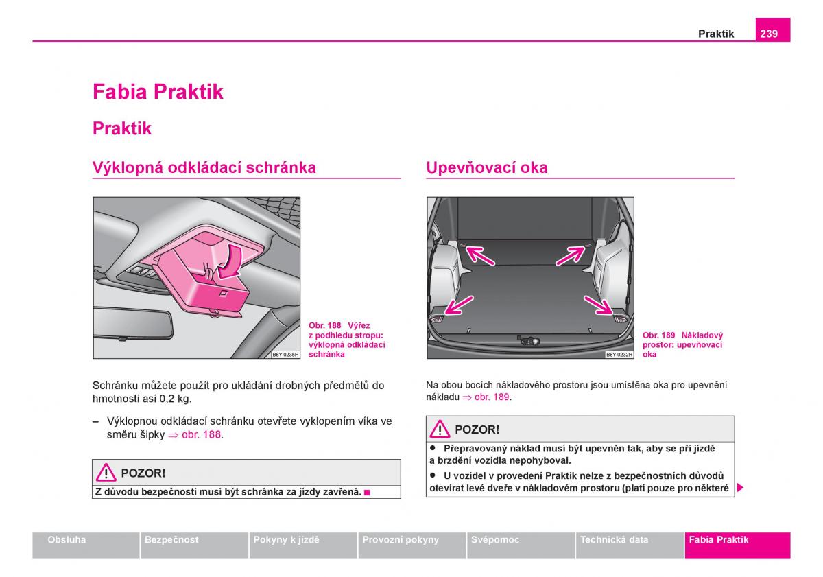 Skoda Fabia I 1 navod k obsludze / page 240