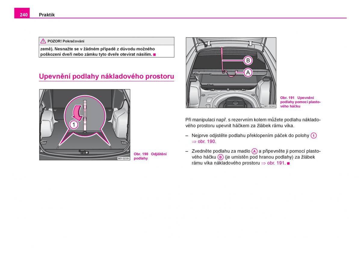 Skoda Fabia I 1 navod k obsludze / page 241