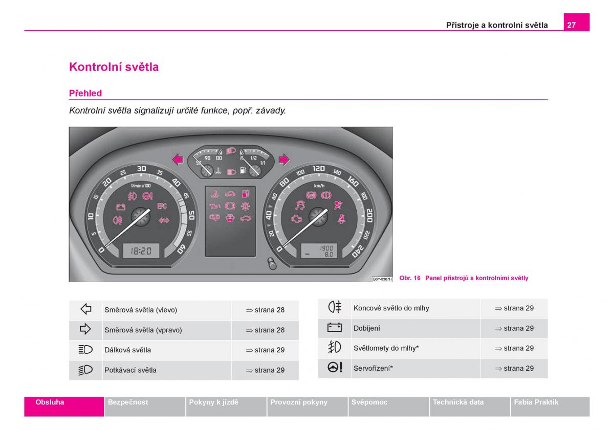 Skoda Fabia I 1 navod k obsludze / page 28