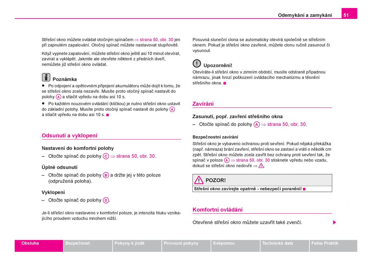 Skoda Fabia I 1 navod k obsludze / page 52