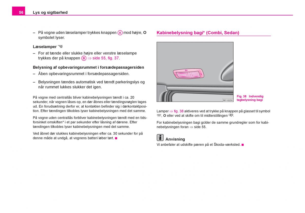 Skoda Fabia I 1 Bilens instruktionsbog / page 57