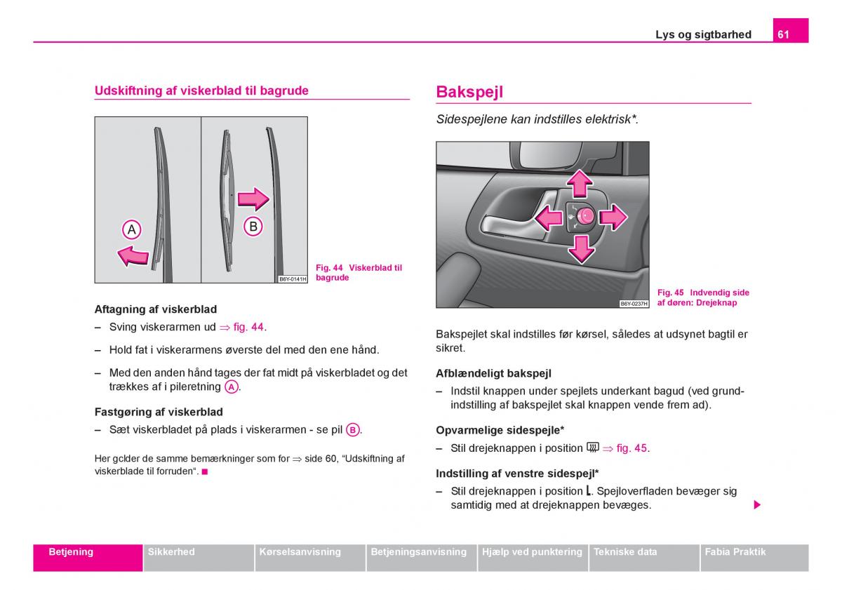 Skoda Fabia I 1 Bilens instruktionsbog / page 62