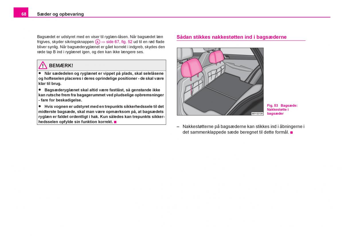 Skoda Fabia I 1 Bilens instruktionsbog / page 69