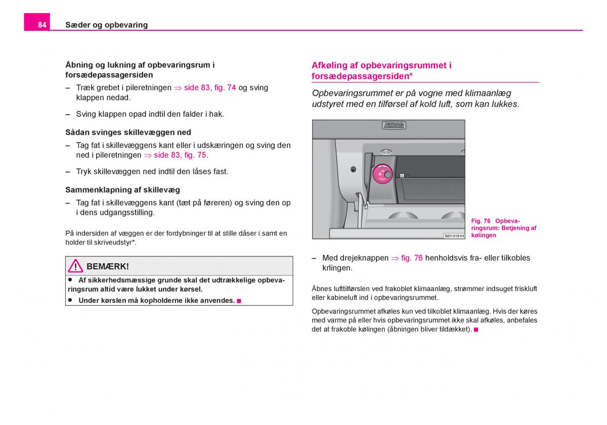 Skoda Fabia I 1 Bilens instruktionsbog / page 85