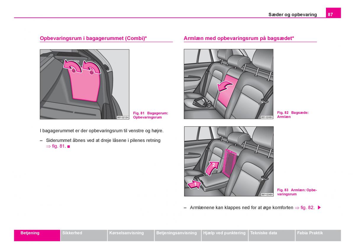 Skoda Fabia I 1 Bilens instruktionsbog / page 88