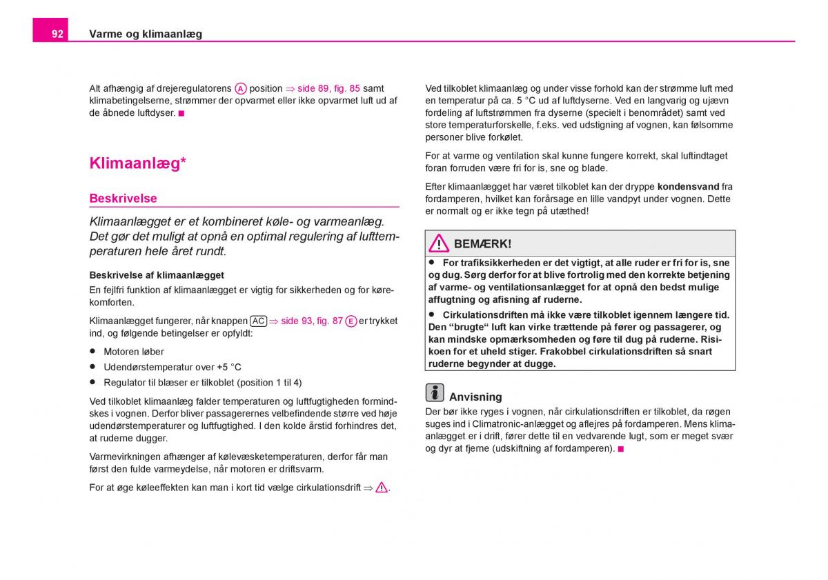 Skoda Fabia I 1 Bilens instruktionsbog / page 93