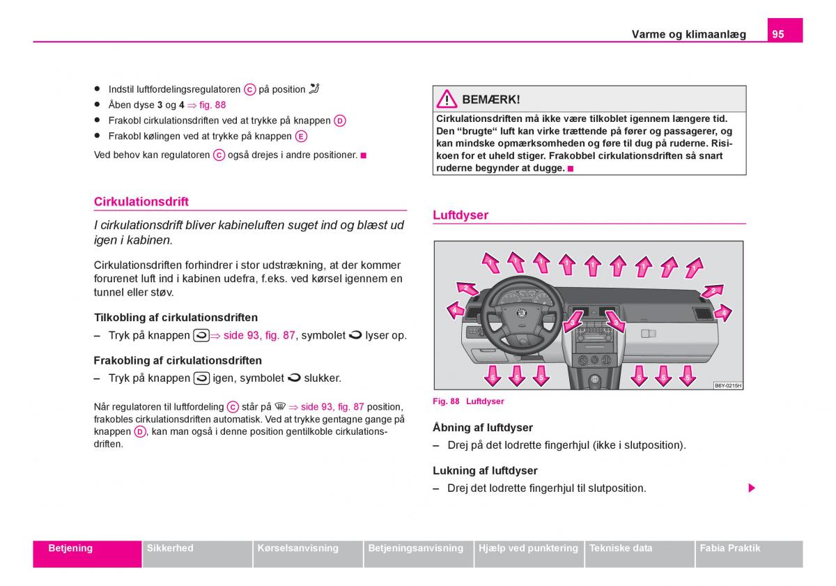 Skoda Fabia I 1 Bilens instruktionsbog / page 96