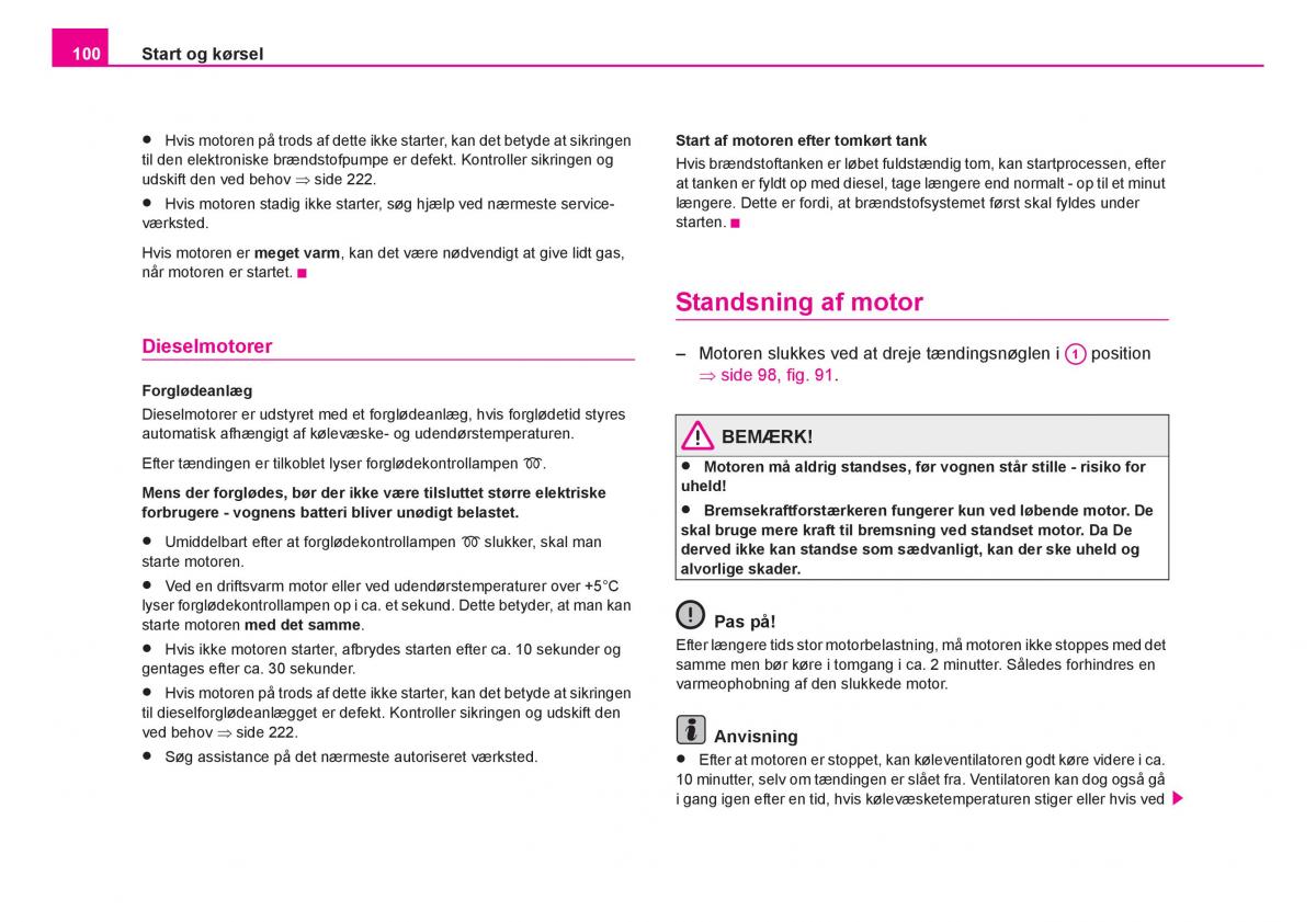 Skoda Fabia I 1 Bilens instruktionsbog / page 101