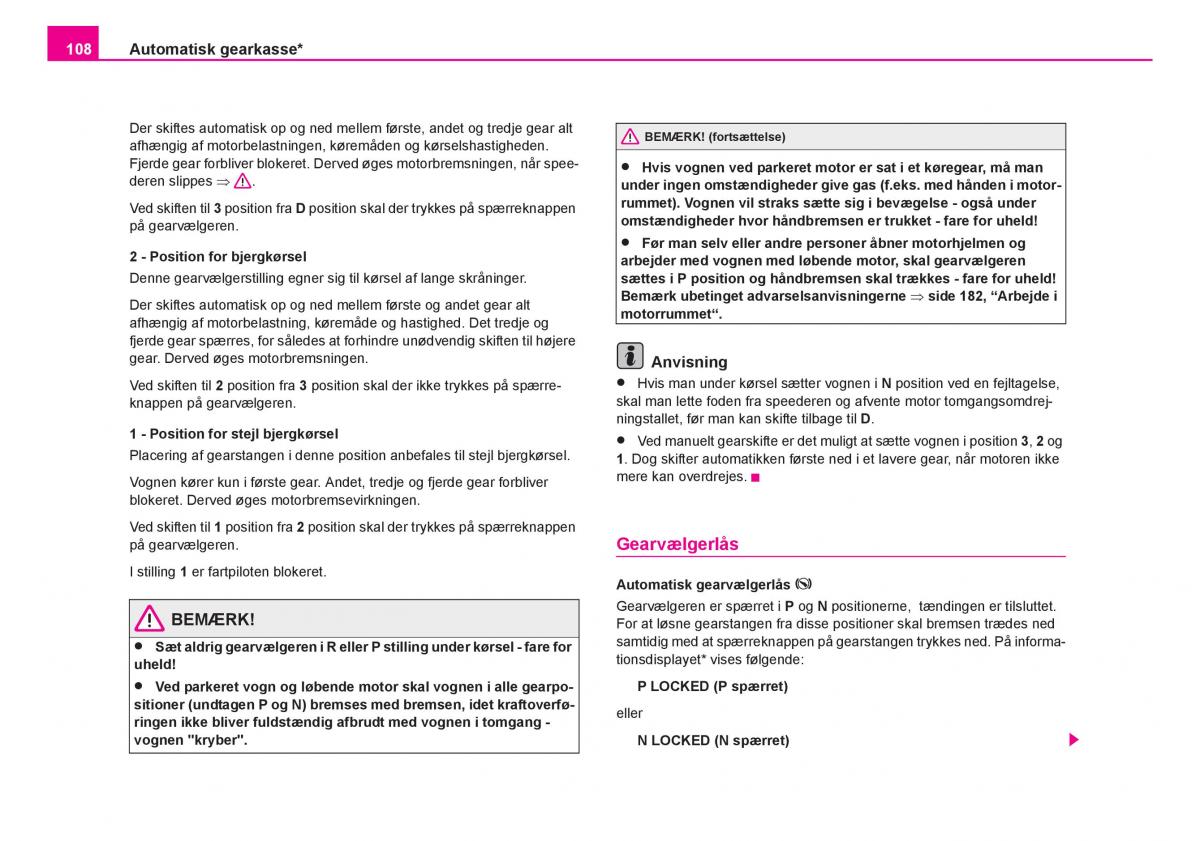 Skoda Fabia I 1 Bilens instruktionsbog / page 109