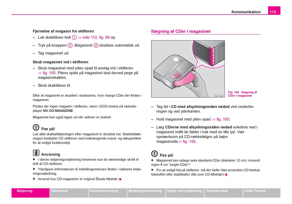 Skoda Fabia I 1 Bilens instruktionsbog / page 114