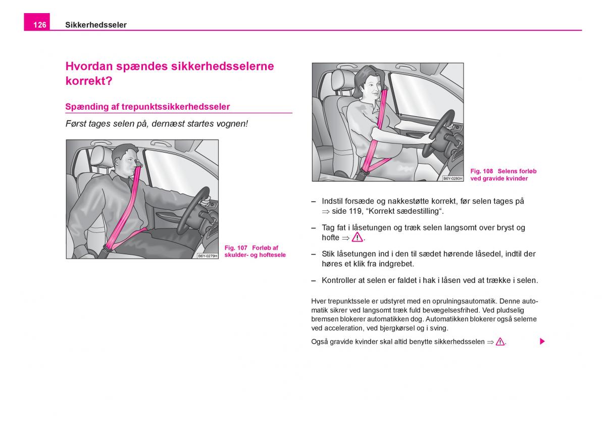 Skoda Fabia I 1 Bilens instruktionsbog / page 127