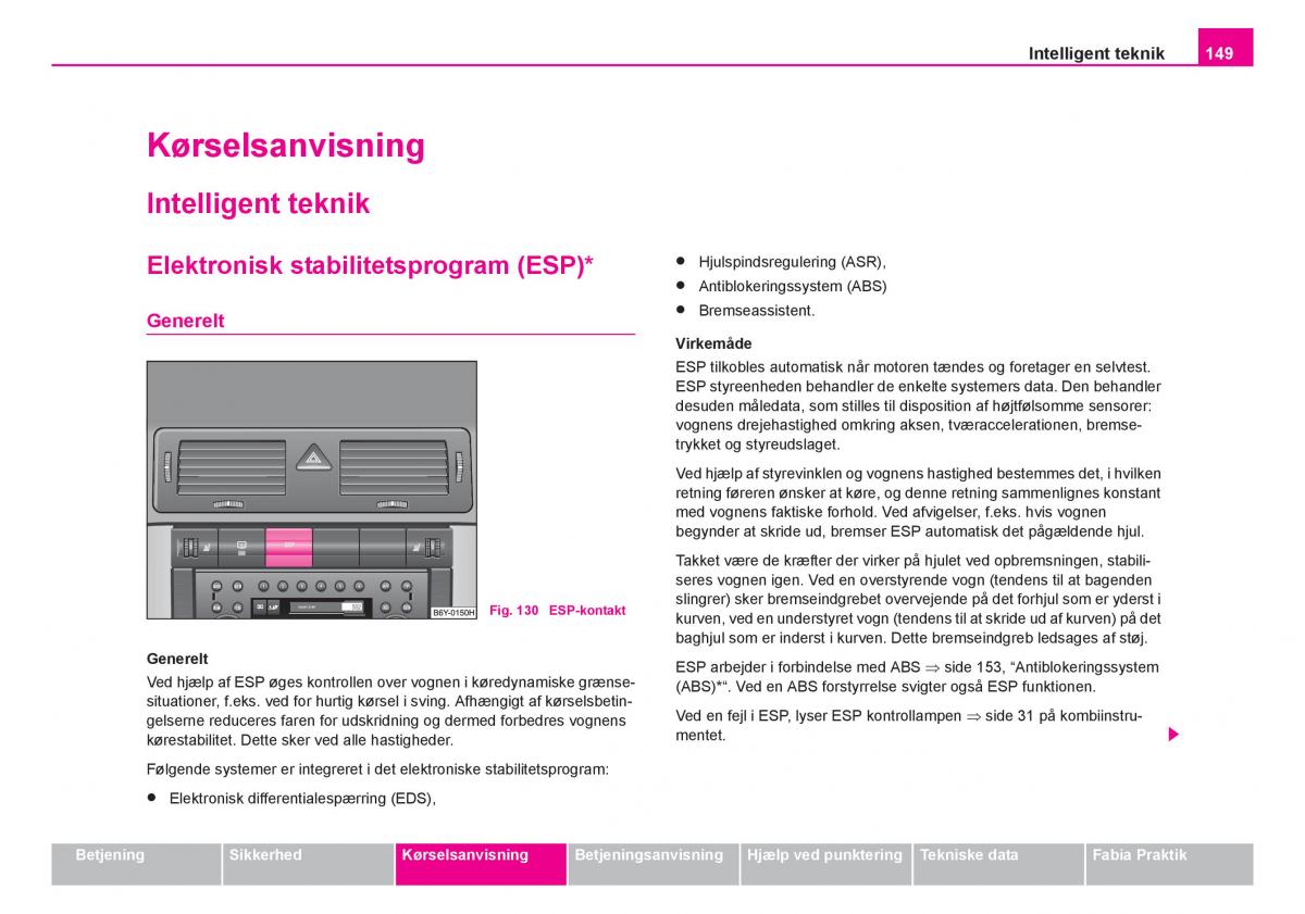 Skoda Fabia I 1 Bilens instruktionsbog / page 150