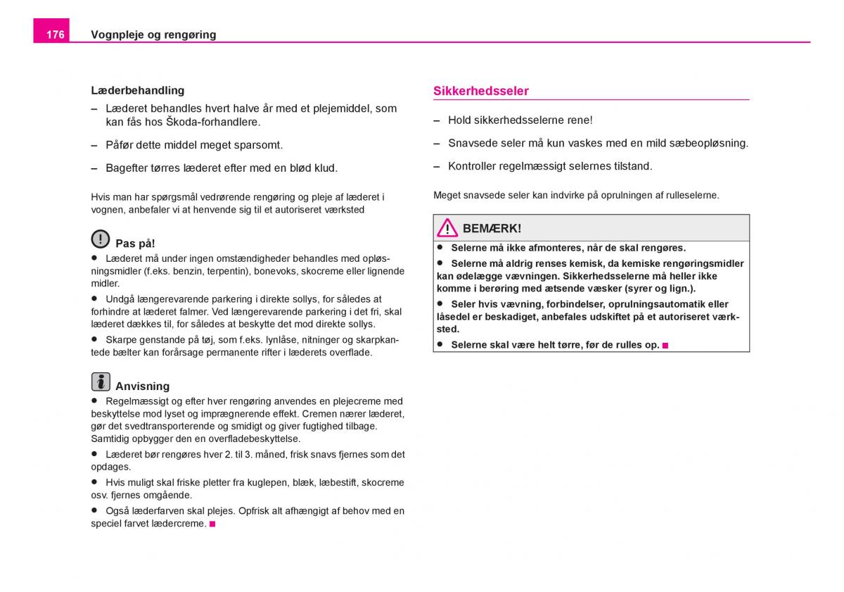 Skoda Fabia I 1 Bilens instruktionsbog / page 177