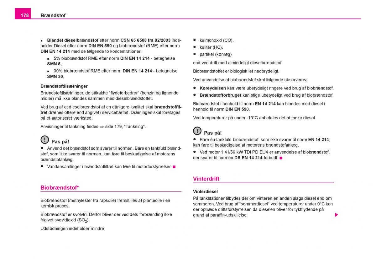 Skoda Fabia I 1 Bilens instruktionsbog / page 179