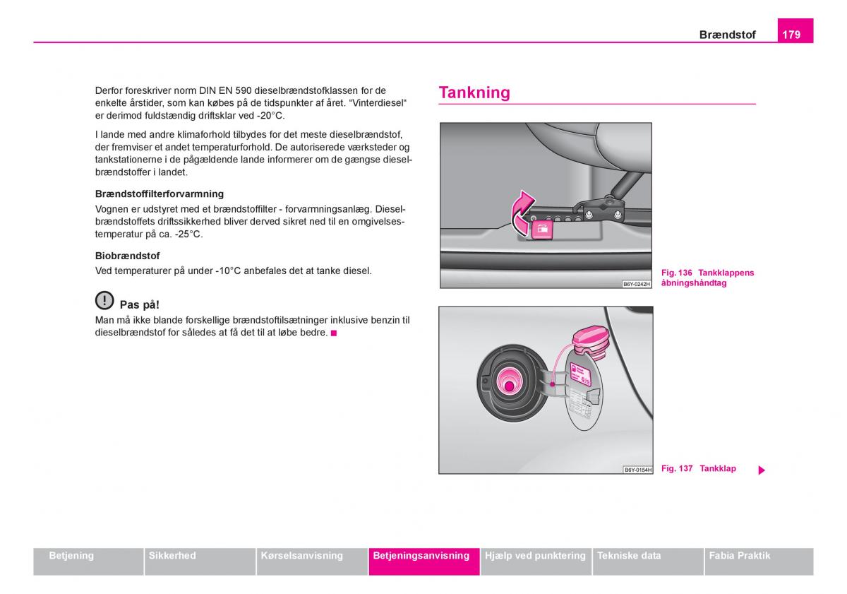 Skoda Fabia I 1 Bilens instruktionsbog / page 180