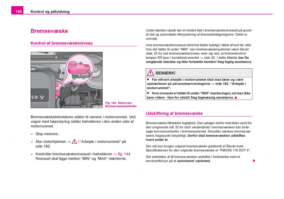 Skoda Fabia I 1 Bilens instruktionsbog / page 191