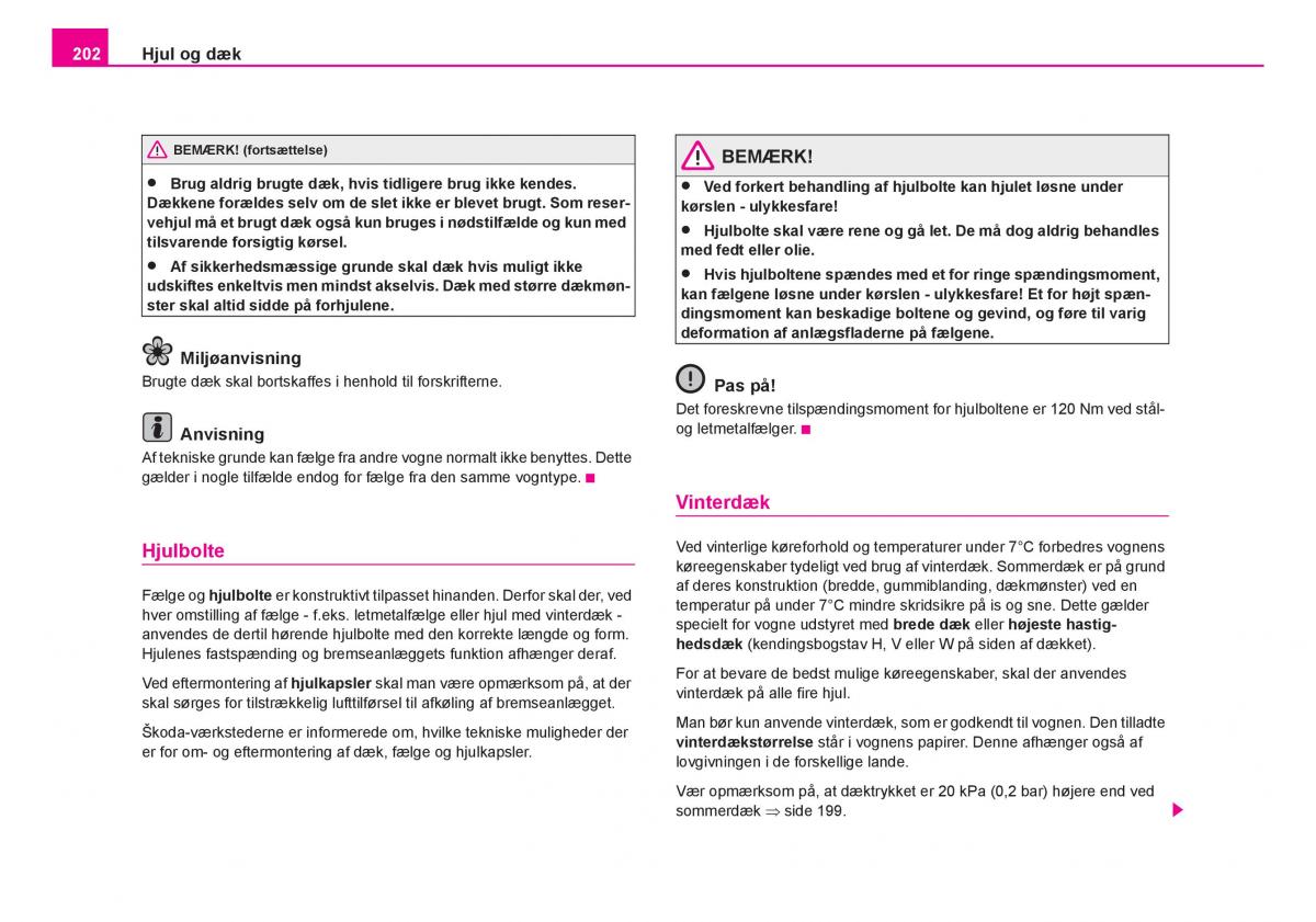 Skoda Fabia I 1 Bilens instruktionsbog / page 203