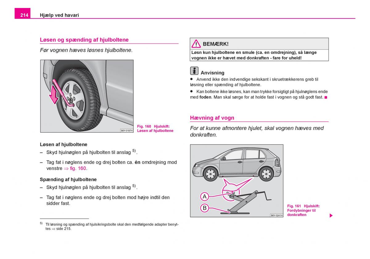 Skoda Fabia I 1 Bilens instruktionsbog / page 215