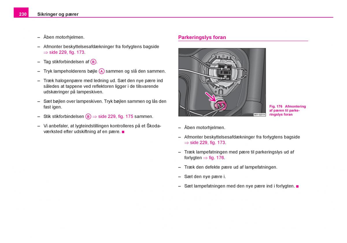 Skoda Fabia I 1 Bilens instruktionsbog / page 231