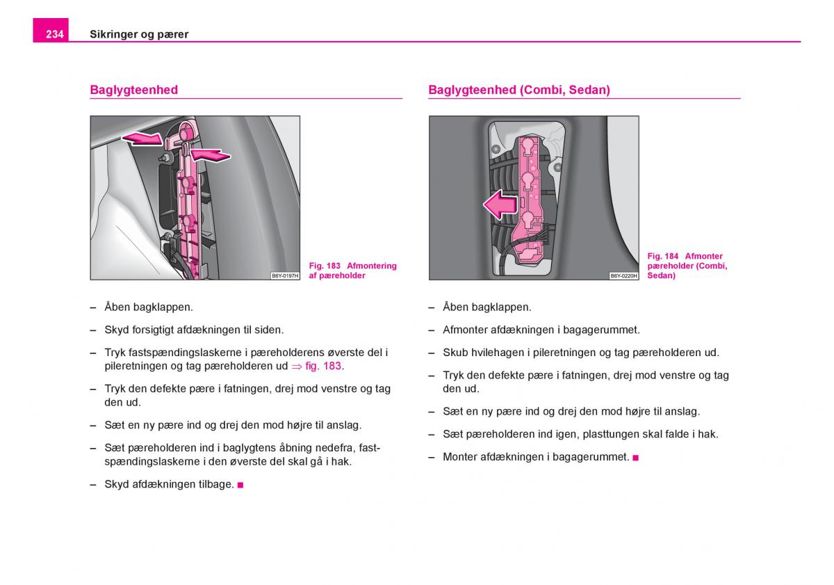 Skoda Fabia I 1 Bilens instruktionsbog / page 235