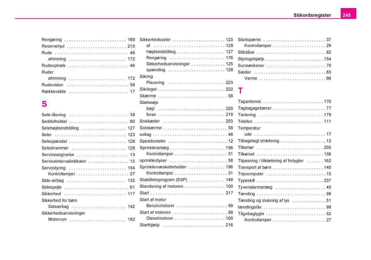 Skoda Fabia I 1 Bilens instruktionsbog / page 246