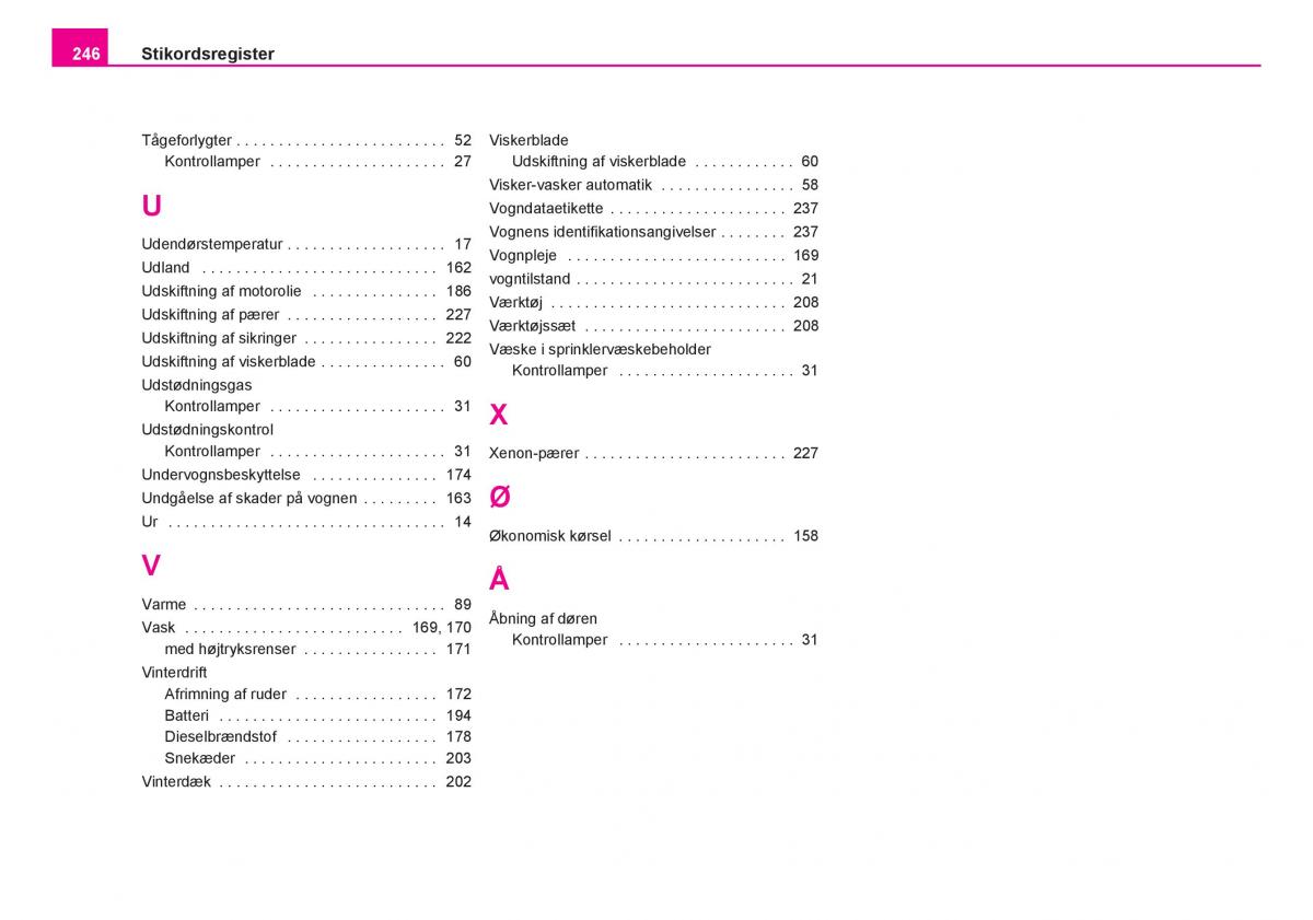 Skoda Fabia I 1 Bilens instruktionsbog / page 247