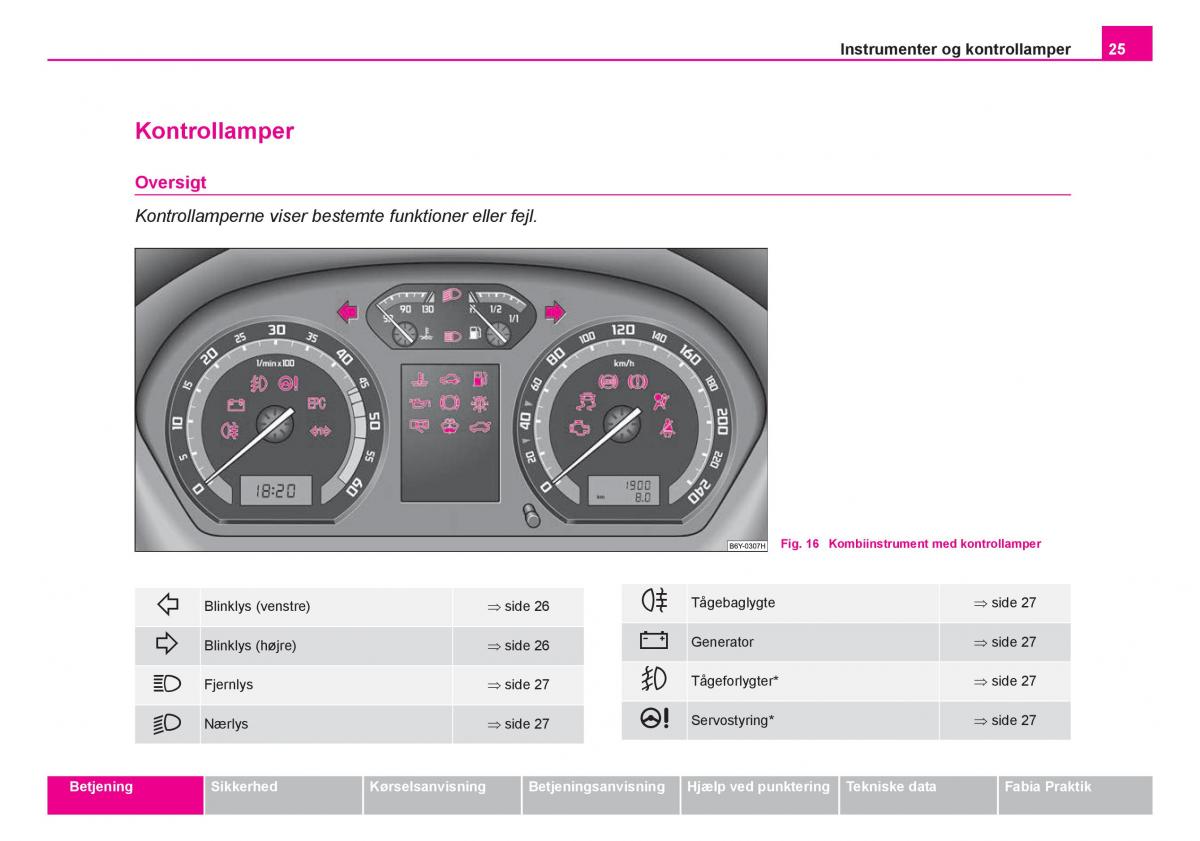 Skoda Fabia I 1 Bilens instruktionsbog / page 26