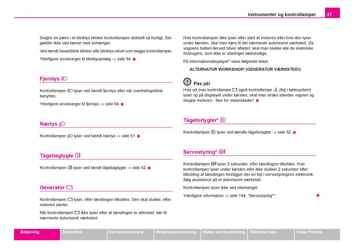 Skoda Fabia I 1 Bilens instruktionsbog / page 28