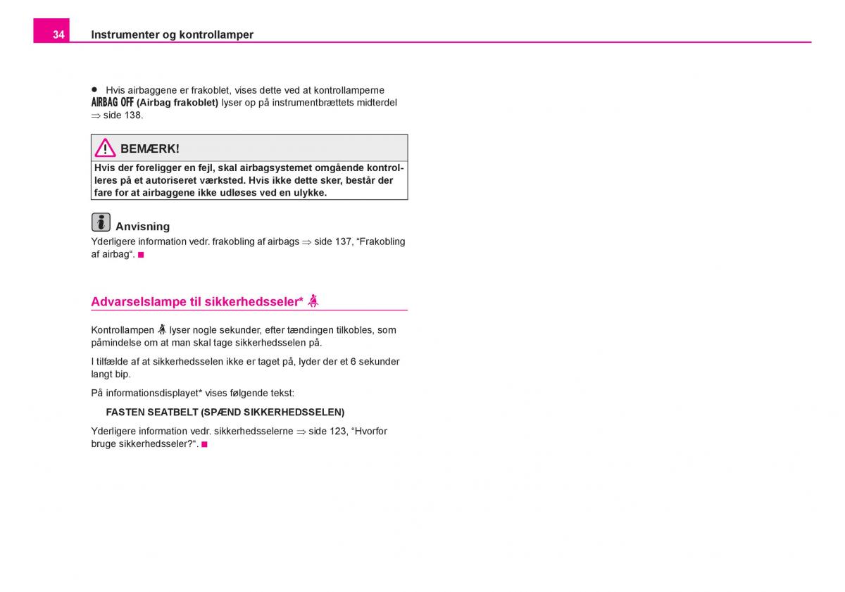 Skoda Fabia I 1 Bilens instruktionsbog / page 35