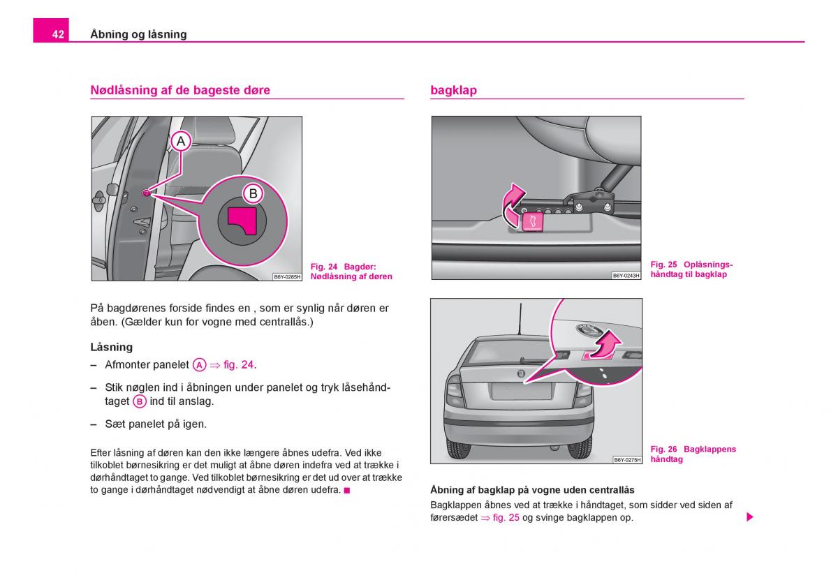 Skoda Fabia I 1 Bilens instruktionsbog / page 43