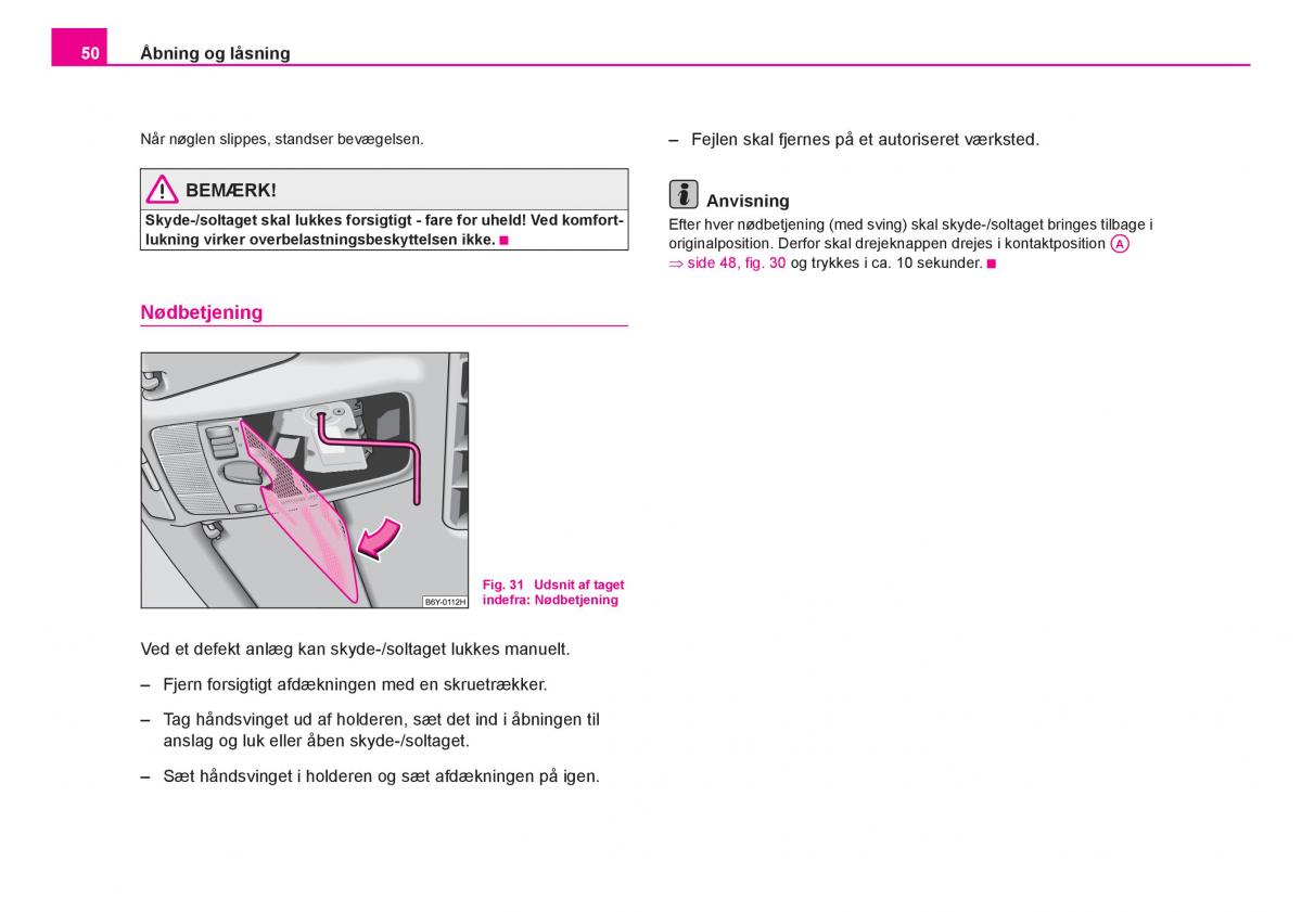 Skoda Fabia I 1 Bilens instruktionsbog / page 51