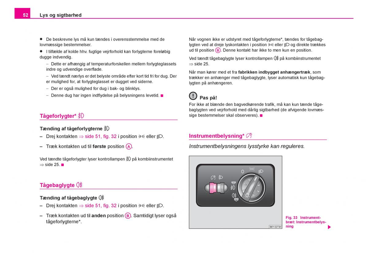 Skoda Fabia I 1 Bilens instruktionsbog / page 53