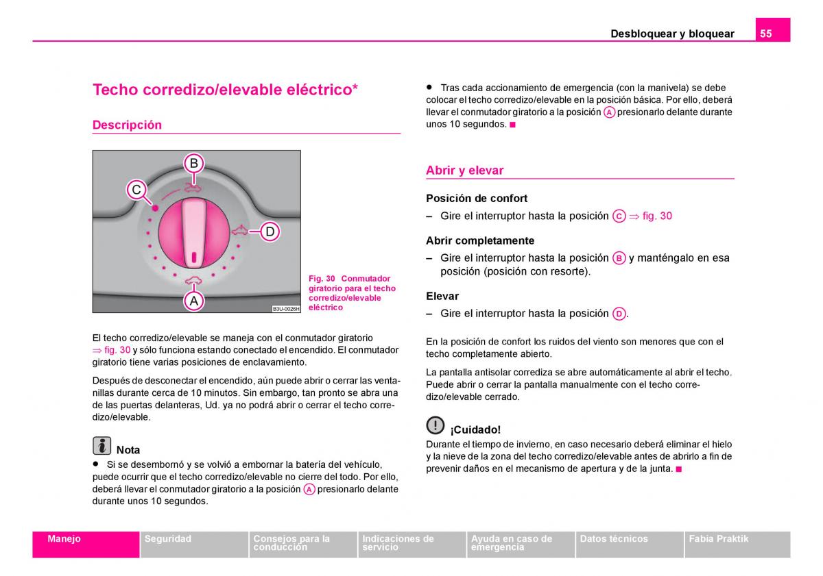 Skoda Fabia I 1 manual del propietario / page 56