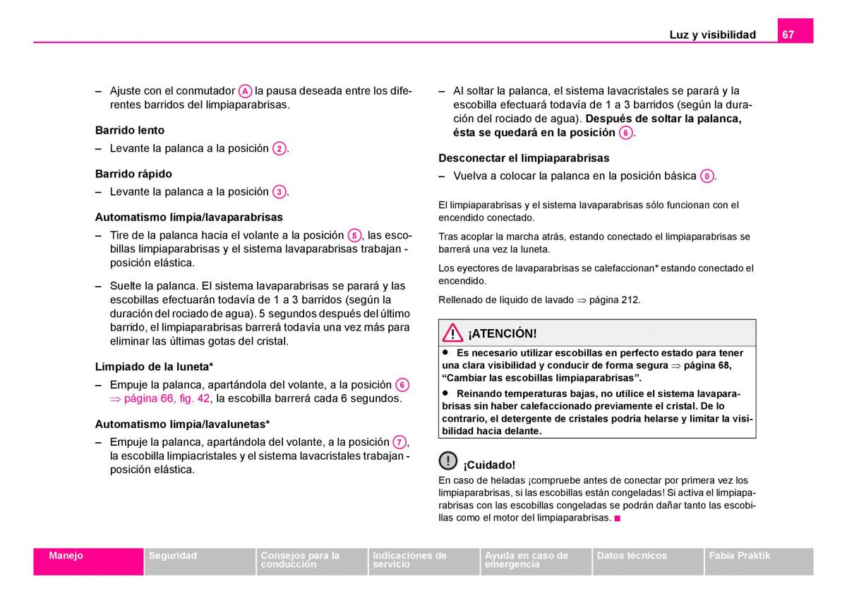 Skoda Fabia I 1 manual del propietario / page 68