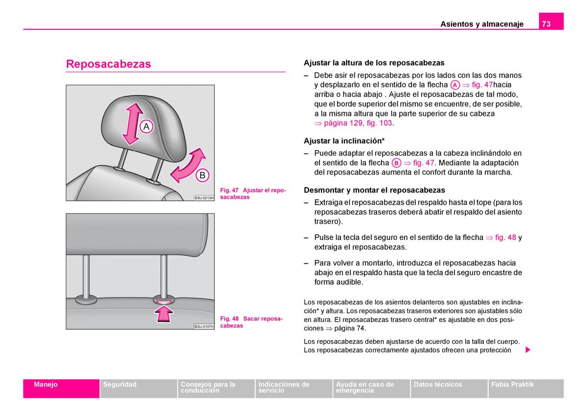 Skoda Fabia I 1 manual del propietario / page 74