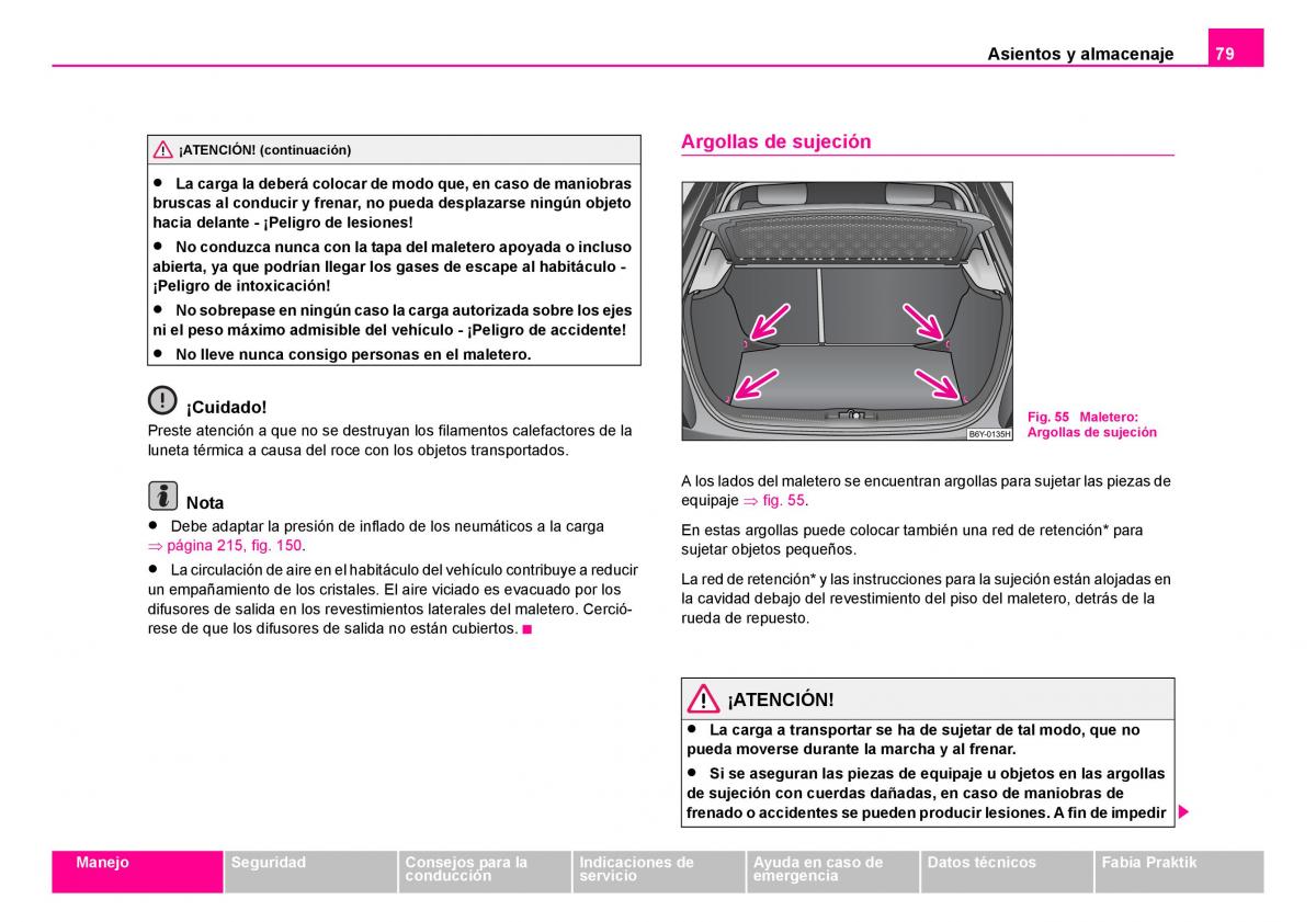 Skoda Fabia I 1 manual del propietario / page 80