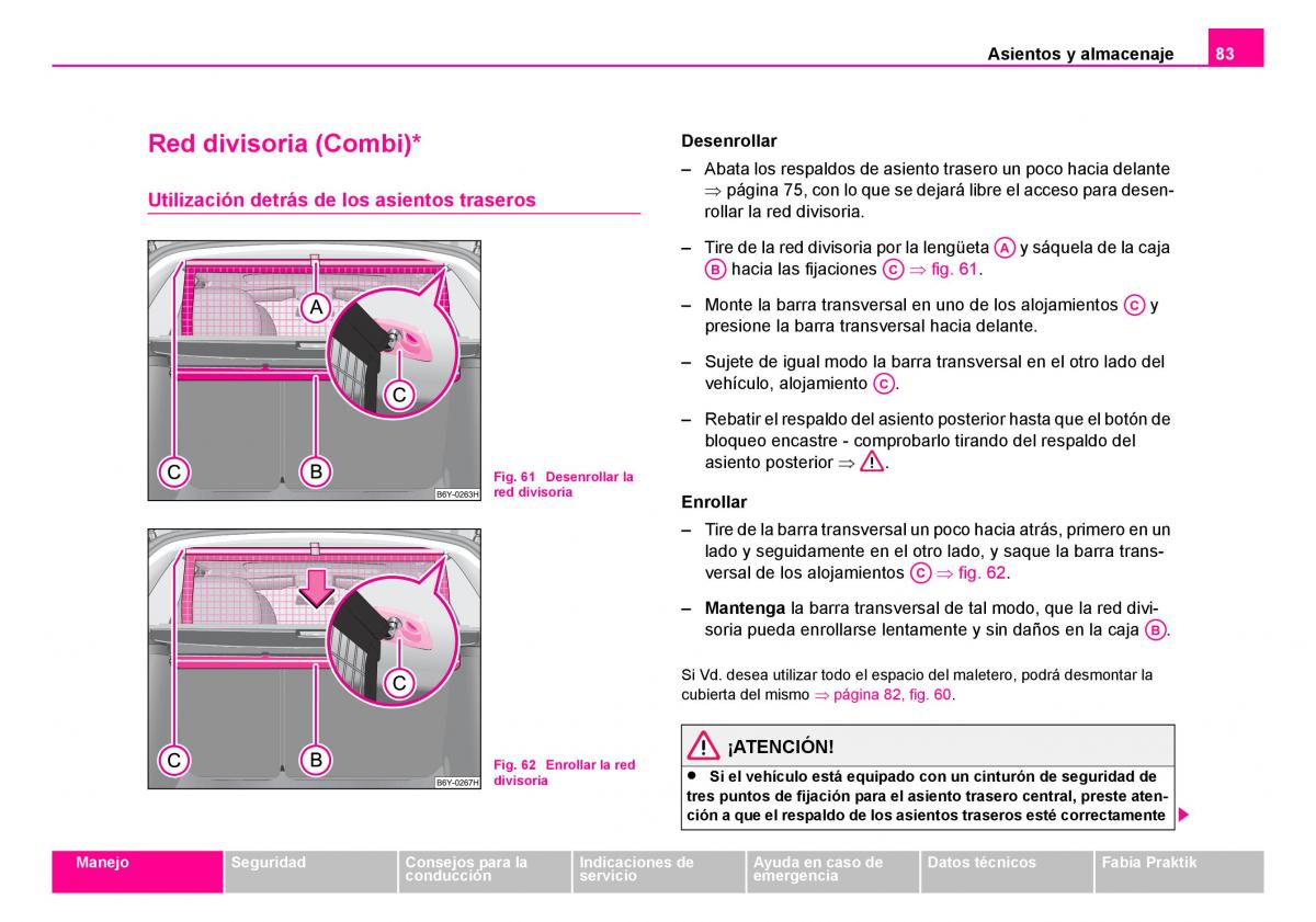 Skoda Fabia I 1 manual del propietario / page 84