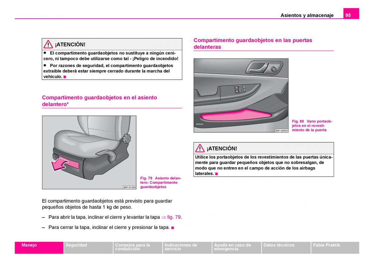 Skoda Fabia I 1 manual del propietario / page 96