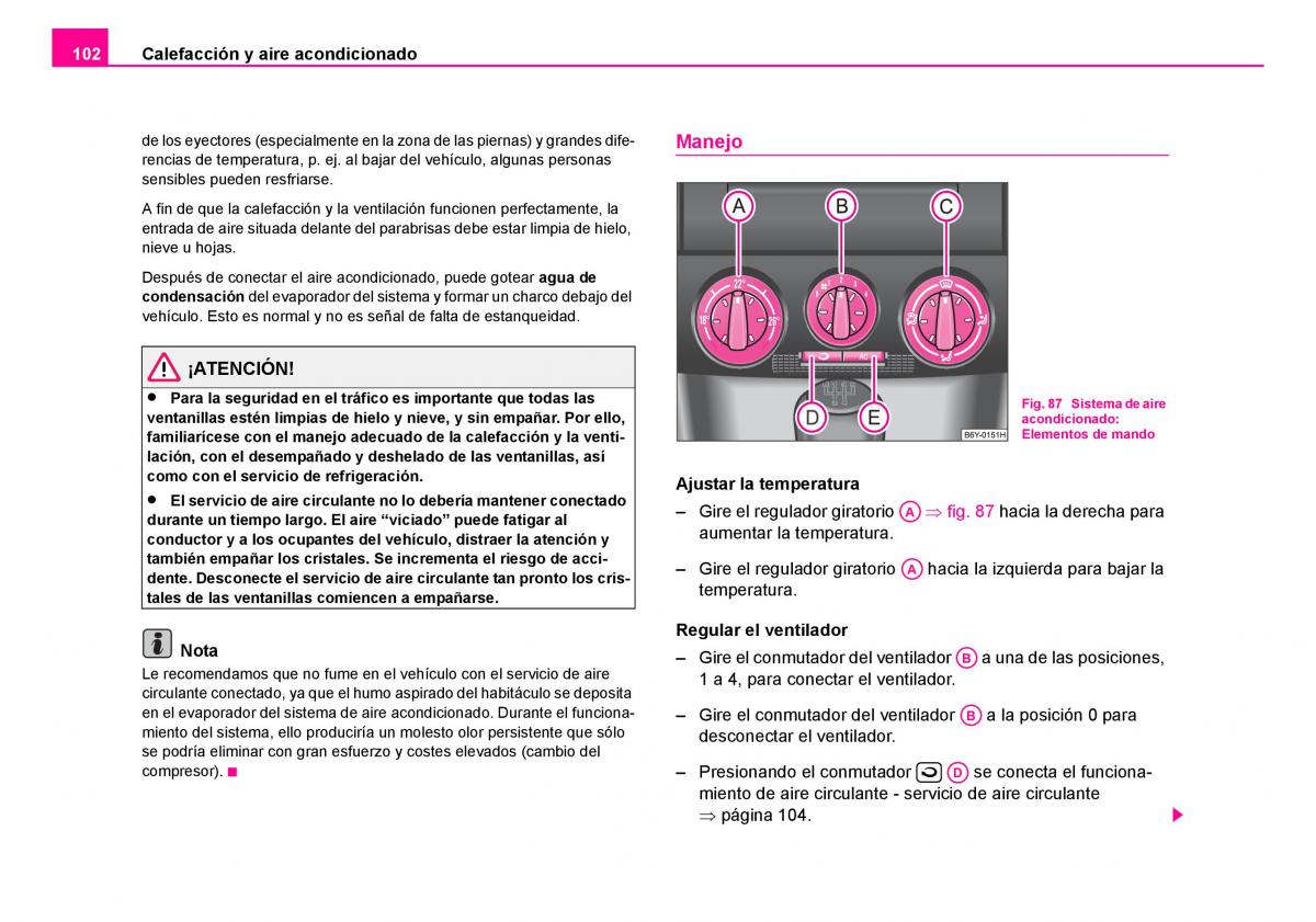 Skoda Fabia I 1 manual del propietario / page 103