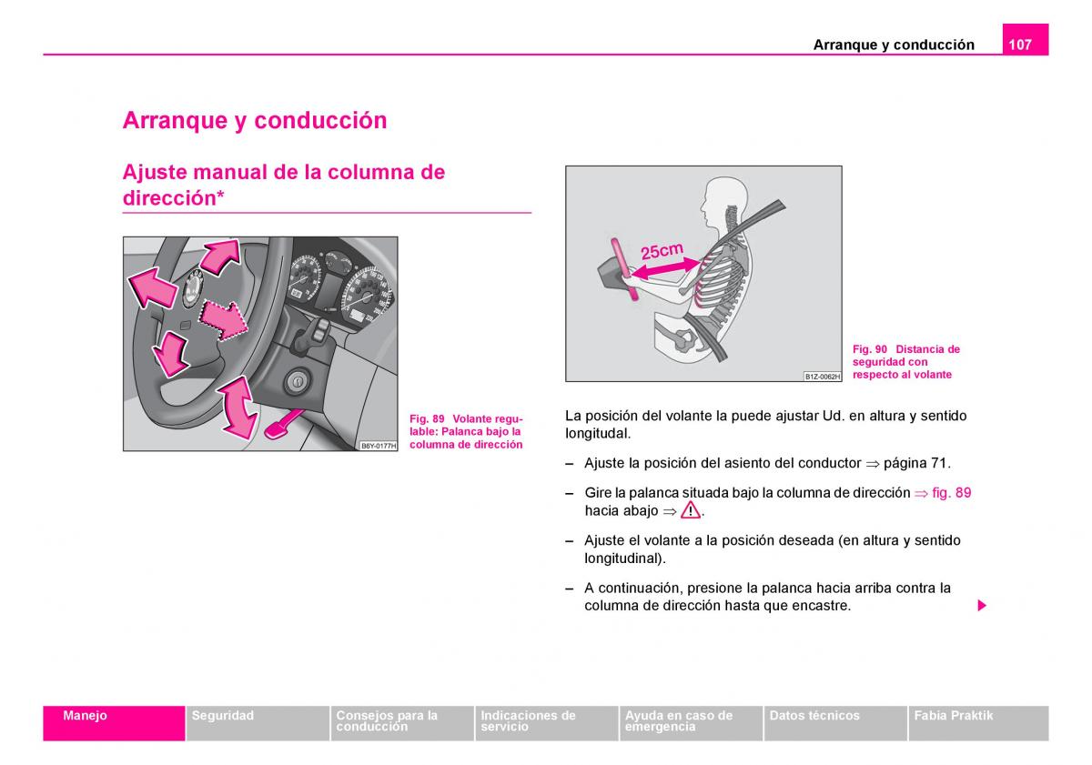 Skoda Fabia I 1 manual del propietario / page 108